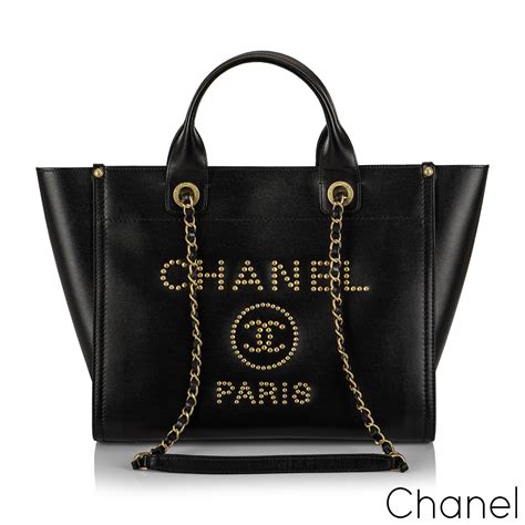 chanel black leather deauville tote|chanel deauville tote bag.